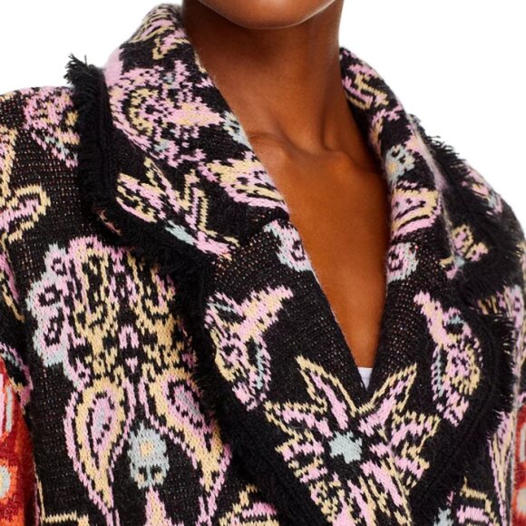 FARM RIO 'Sweet Mermaids' Sweater-Knit Blazer Jacket, Multicolor - Picture 5 of 6